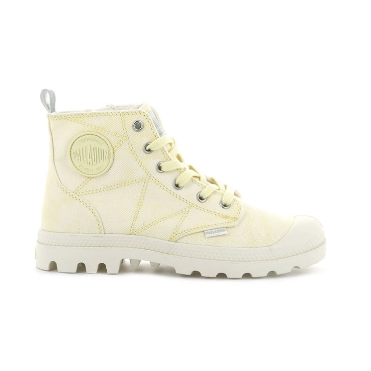 Bottes Palladium Pampa Zip Desertwash Femme Jaune Clair | FR CDZ568Q